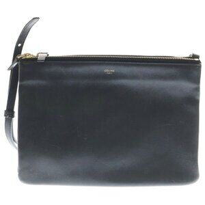 Celine Trio Large Shoulder Bag Leather Black
